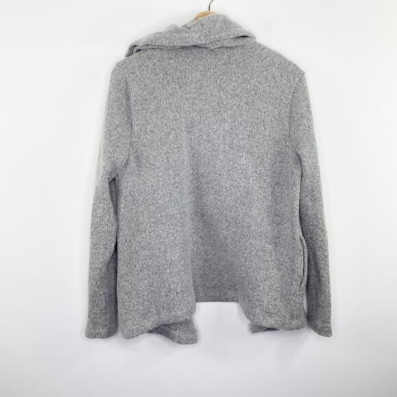 Loft Womens Gray Open Front Knit Chunky Cardigan Sweater Size S Warm Winter Cozy - Picture 7 of 7